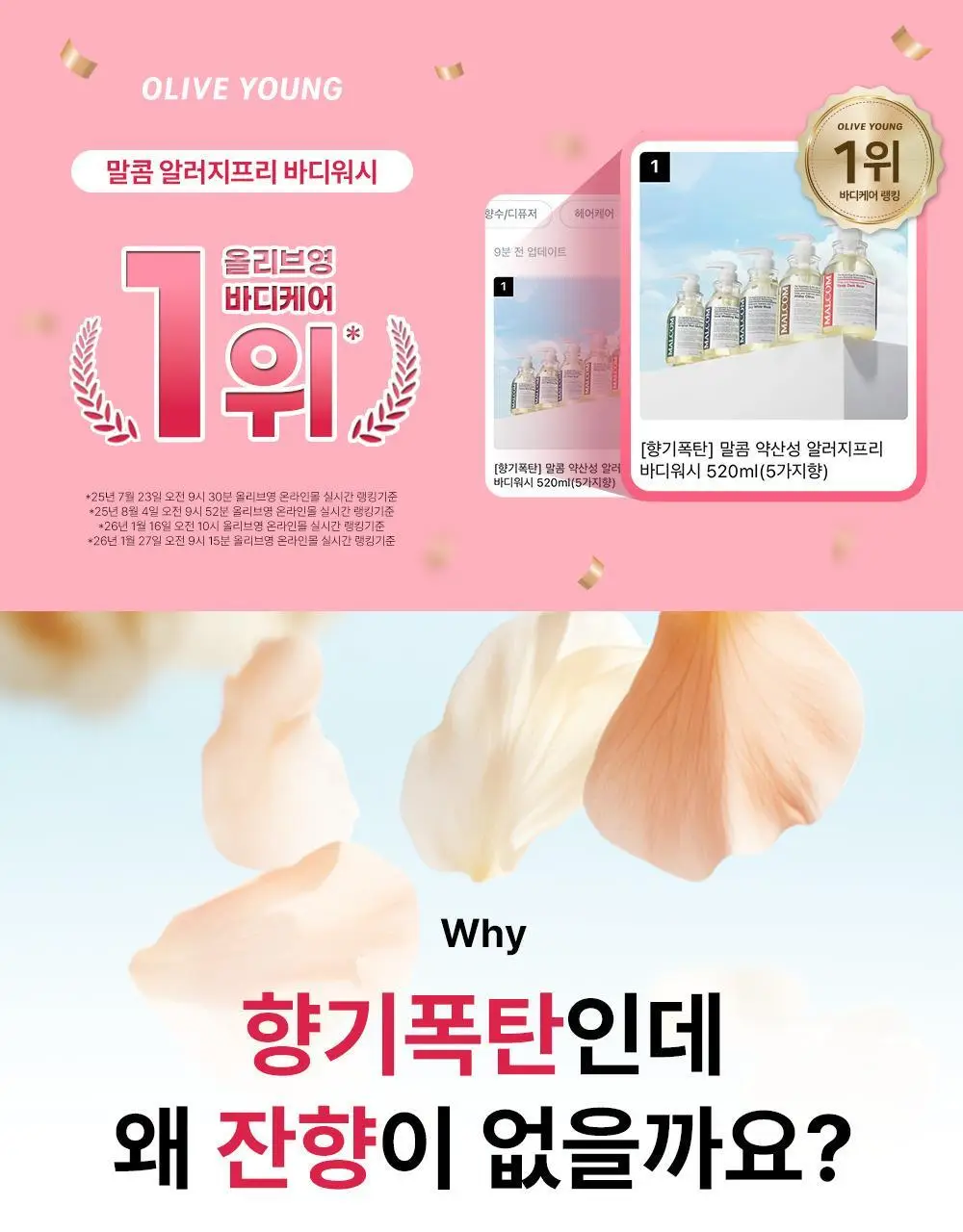 [향기폭탄] 말콤 약산성 알러지프리 바디워시 520ml(5가지향) 상세페이지 2